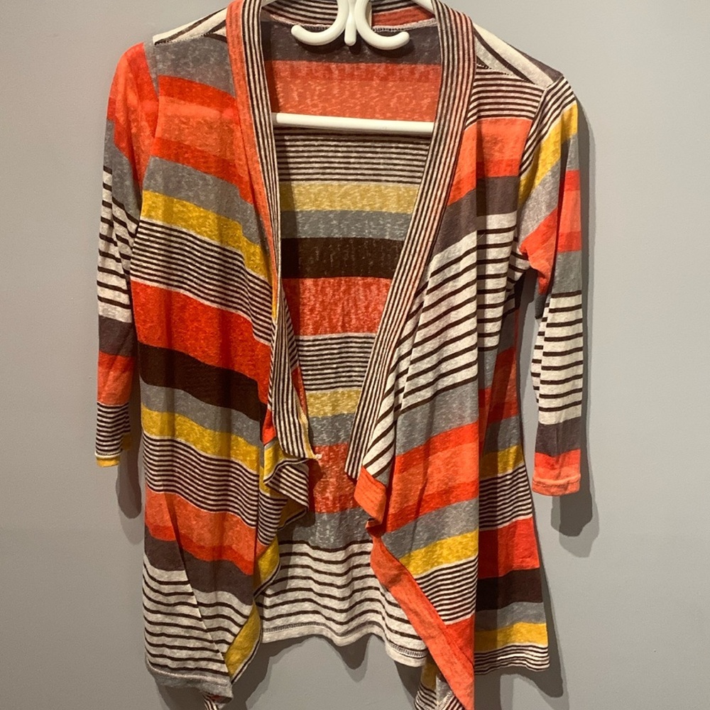 Striped Colourful Cardigan 10$. Very Light Lovely Summer Wear. Fits Small/petit.